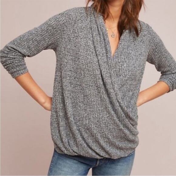 Anthropologie Sweaters - ANTHROPOLOGIE Akemi + Kim Gray Woodruff Faux Wrap Cardigan Sweater Size XS
